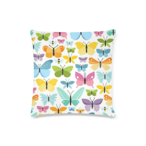 Colorful Butterflies Pattern Custom Zippered Pillow Case 16"x16"(Twin Sides)