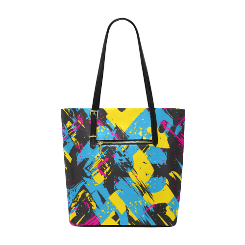 Colorful paint stokes on a black background Euramerican Tote Bag/Small (Model 1655)