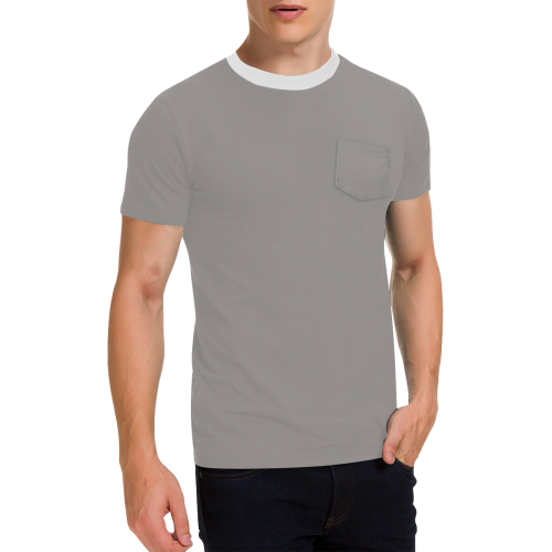 Ash Men's All Over Print T-Shirt with Chest Pocket (Model T56)