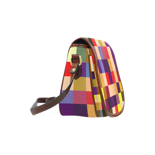 Alli Multi-Color Plaid Saddle Bag/Large (Model 1649)