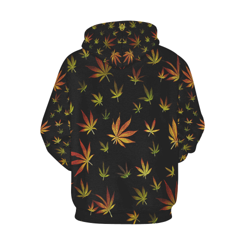 Marijuana Leaves All Over Print Hoodie for Men/Large Size (USA Size) (Model H13)