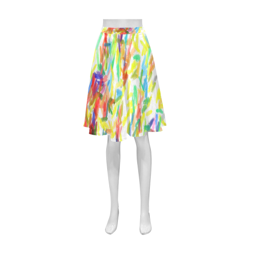 Colorful brush strokes Athena Women's Short Skirt (Model D15)