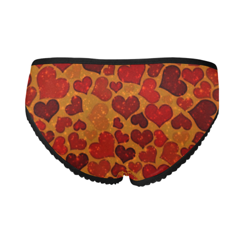 sparkling hearts,deep red by JamColors Women's All Over Print Girl Briefs (Model L14)