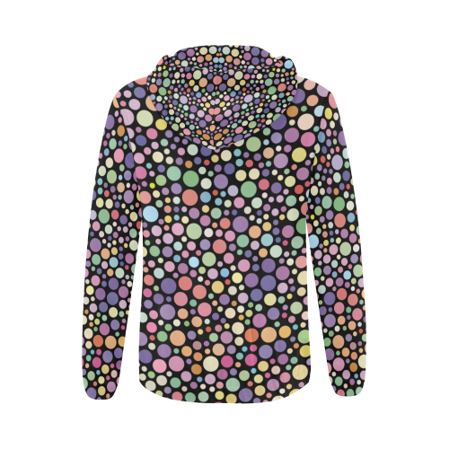 Colorful dot pattern All Over Print Full Zip Hoodie for Women (Model H14)