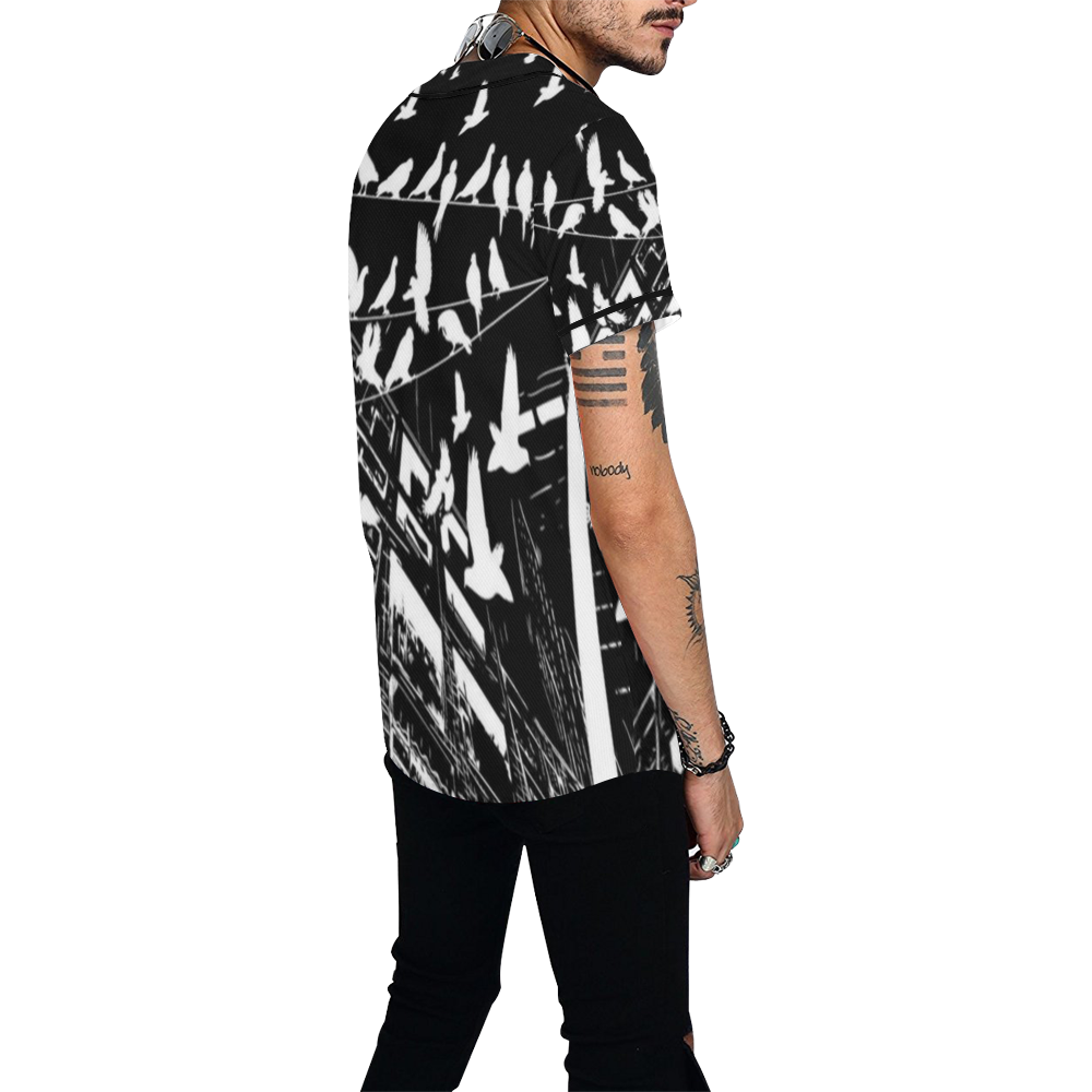 Gothic Birds Occult Jersey All Over Print Baseball Jersey for Men (Model T50)