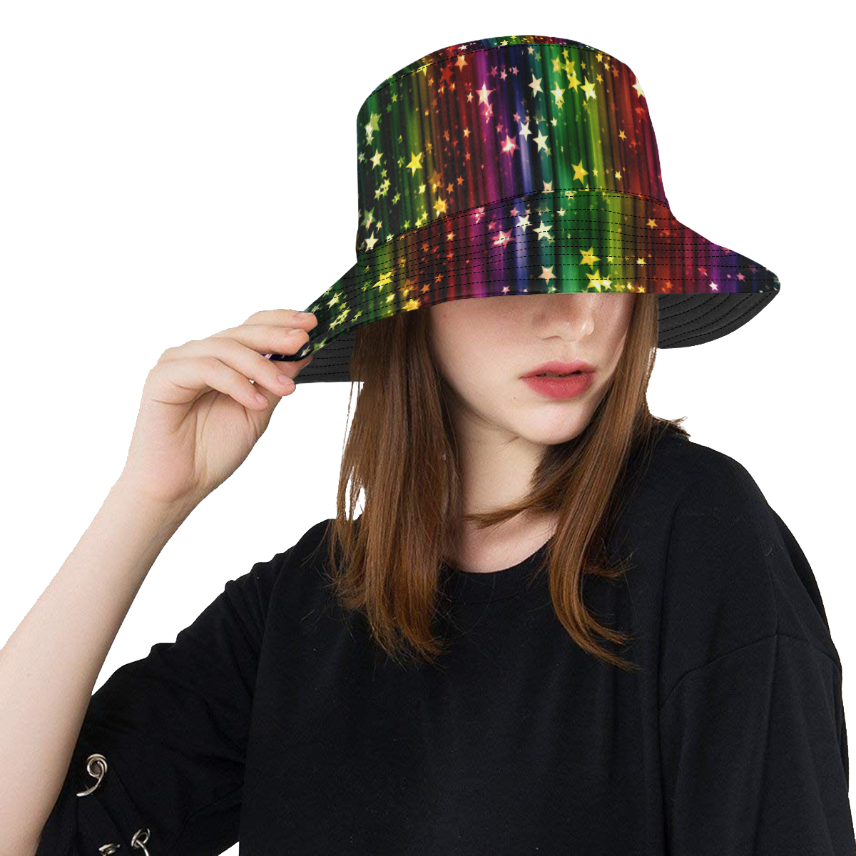 Rainbow Stars All Over Print Bucket Hat
