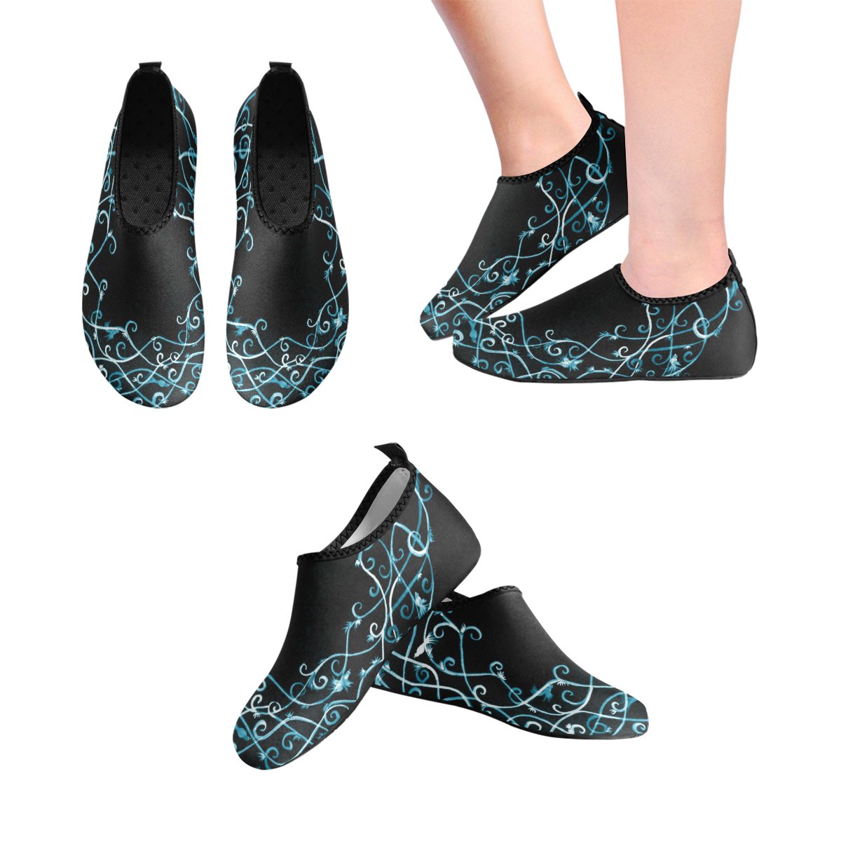 couronne oiseaux 13 Women's Slip-On Water Shoes (Model 056)