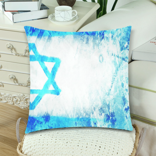 israel flag- Custom Zippered Pillow Cases 18"x 18" (Twin Sides) (Set of 2)