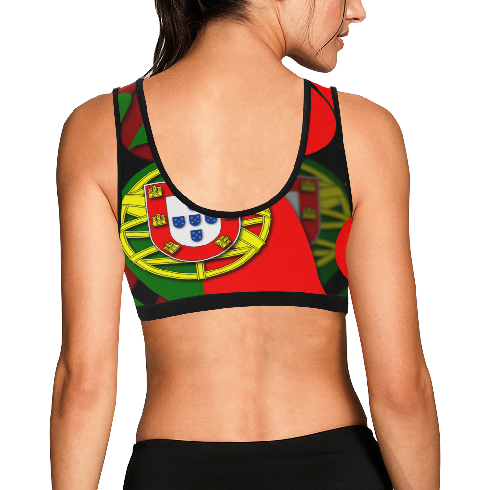 The Flag of Portugal Women's All Over Print Sports Bra (Model T52)