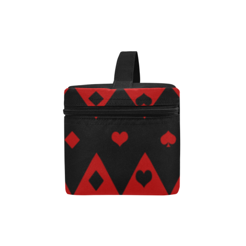 Las Vegas Black Red Play Card Shapes Cosmetic Bag/Large (Model 1658)