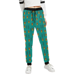 Happy rabbits in the green free grass Unisex All Over Print Sweatpants (Model L11)