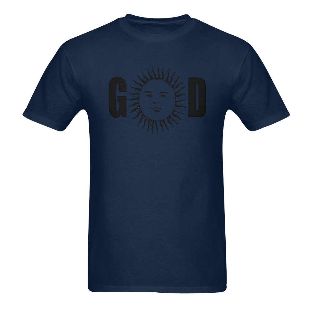 GOD Men Tee Navy Men's T-Shirt in USA Size (Two Sides Printing)