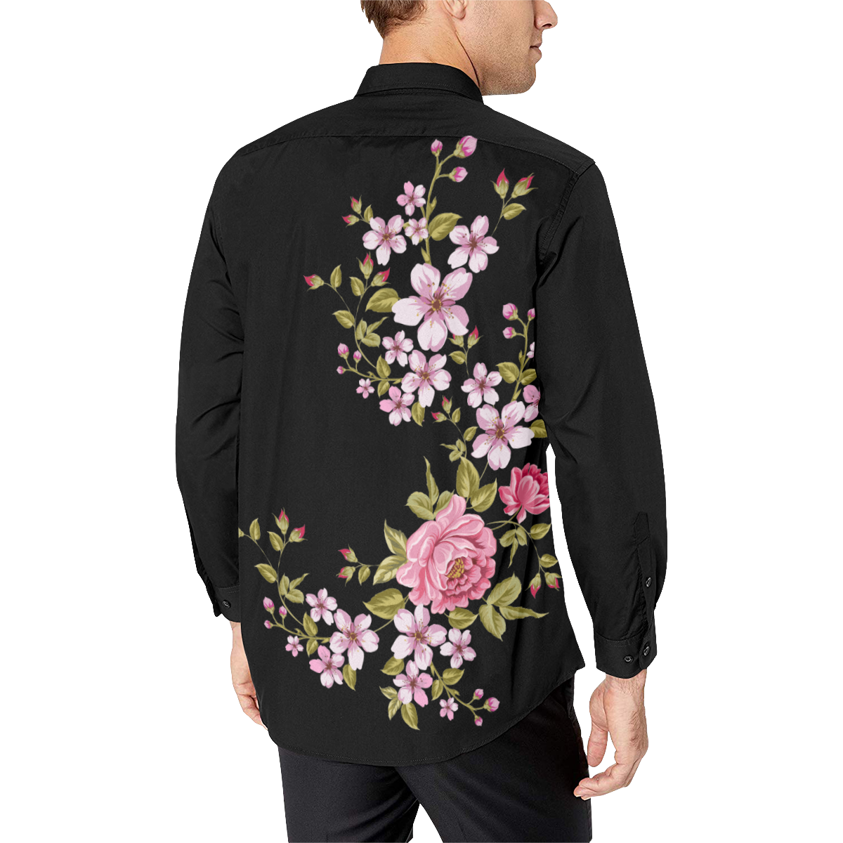Pure Nature - Summer Of Pink Roses 1 Men's All Over Print Casual Dress Shirt (Model T61)