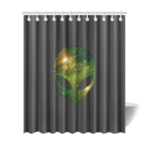 Cosmic Alien - Galaxy - Stars Shower Curtain 72"x84"