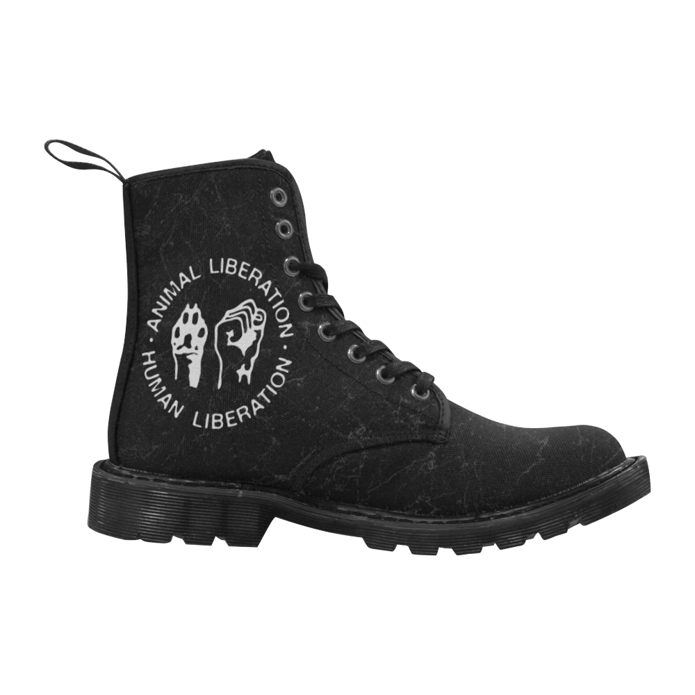 Animal Liberation, Human Liberation Martin Boots for Women (Black) (Model 1203H)