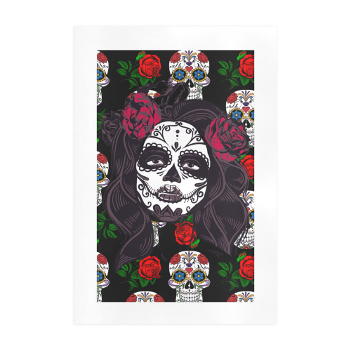 mexican skull lady Art Print 19‘’x28‘’