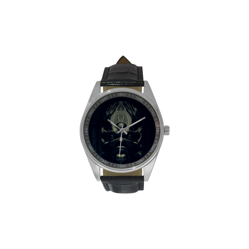 Dark God Men's Casual Leather Strap Watch(Model 211)