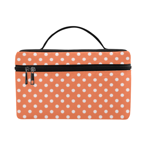 Appricot polka dots Cosmetic Bag/Large (Model 1658)