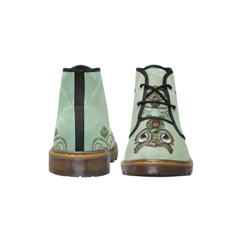 Cute little owl, diamonds Men's Canvas Chukka Boots (Model 2402-1)