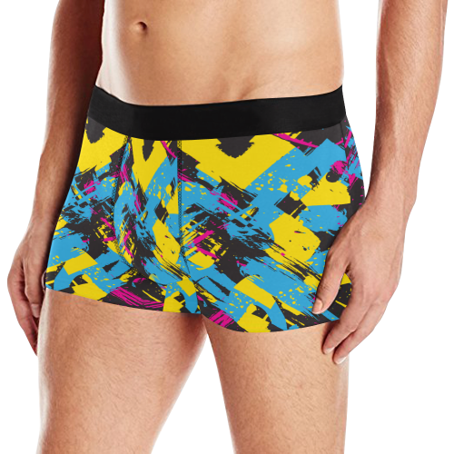 Colorful paint stokes on a black background Men's All Over Print Boxer Briefs (Model L10)