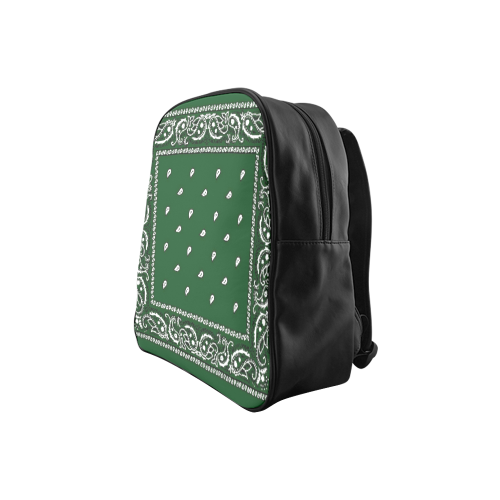 KERCHIEF PATTERN GREEN School Backpack (Model 1601)(Small)