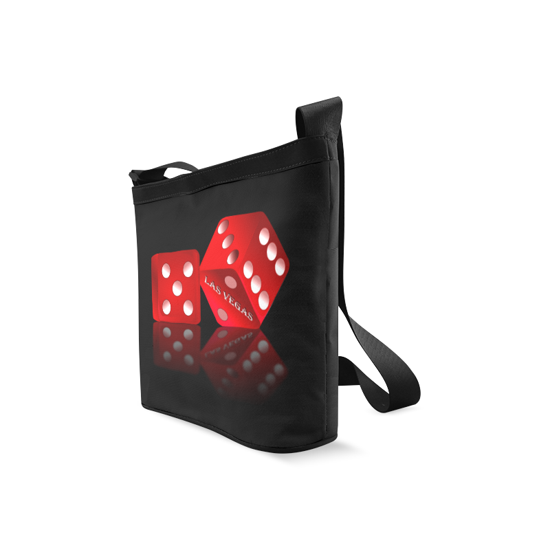 Las Vegas Craps Dice on Black Crossbody Bags (Model 1613)