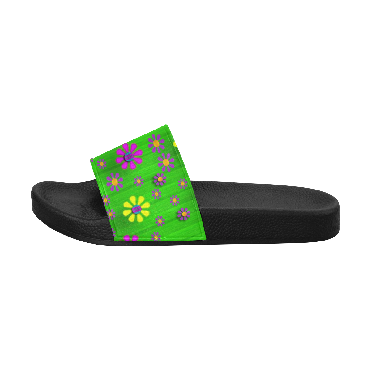 flower dance in green Men's Slide Sandals (Model 057)