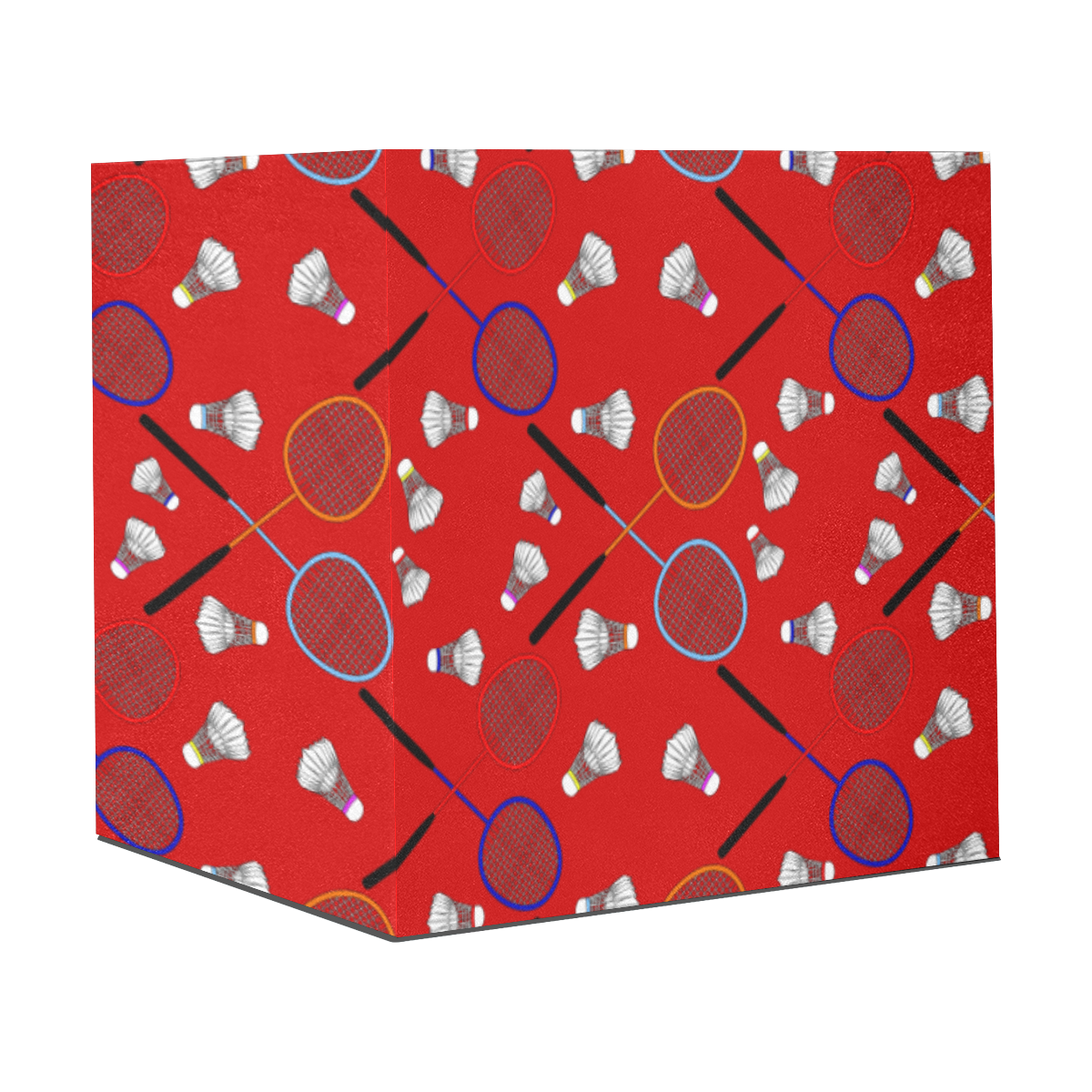 Badminton Rackets and Shuttlecocks Pattern Sports Red Gift Wrapping Paper 58"x 23" (1 Roll)