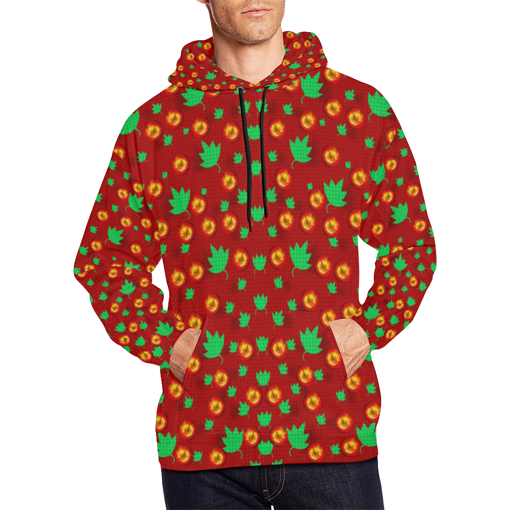 May be Christmas apples ornate All Over Print Hoodie for Men/Large Size (USA Size) (Model H13)