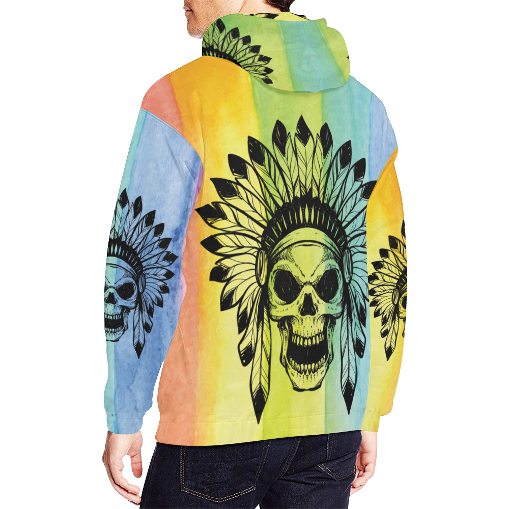 Skull All Over Print Hoodie for Men/Large Size (USA Size) (Model H13) All Over Print Hoodie for Men/Large Size (USA Size) (Model H13)