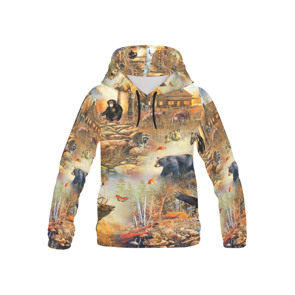 Wildlife All Over Print Hoodie for Kid (USA Size) (Model H13)