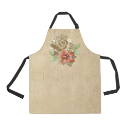 2 flowers in leather All Over Print Apron