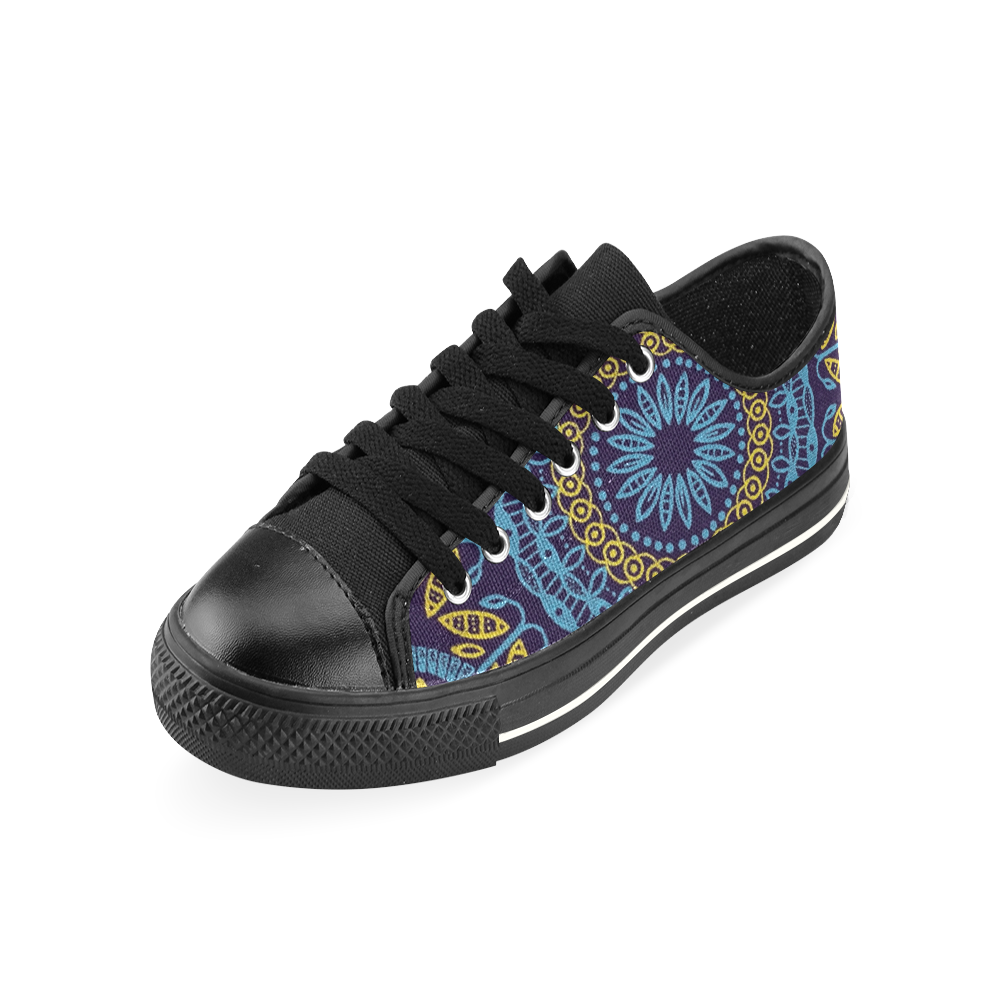 MANDALA PLANETS ALIGN Low Top Canvas Shoes for Kid (Model 018)