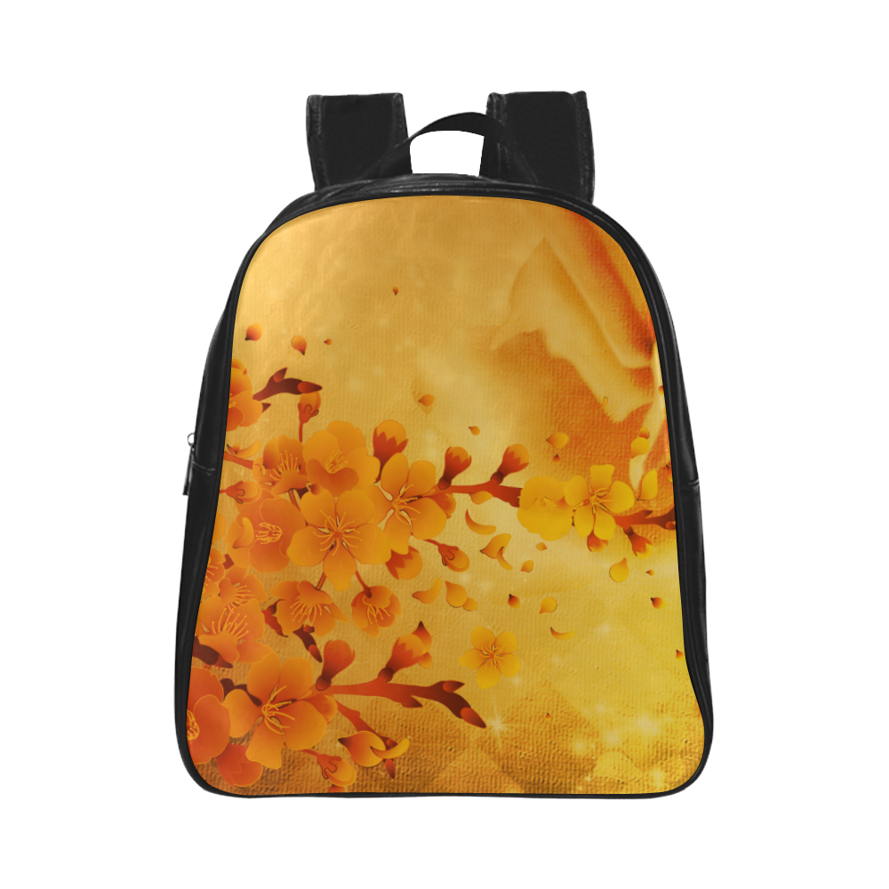 Floral design, soft colors School Backpack (Model 1601)(Small)