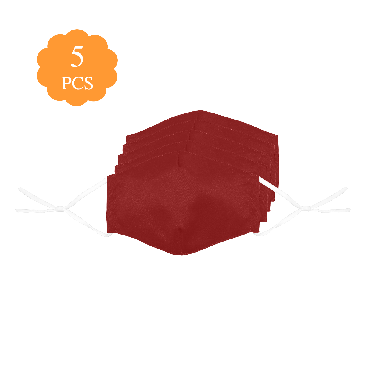 color maroon 3D Mouth Mask with Drawstring (Pack of 5) (Model M04)