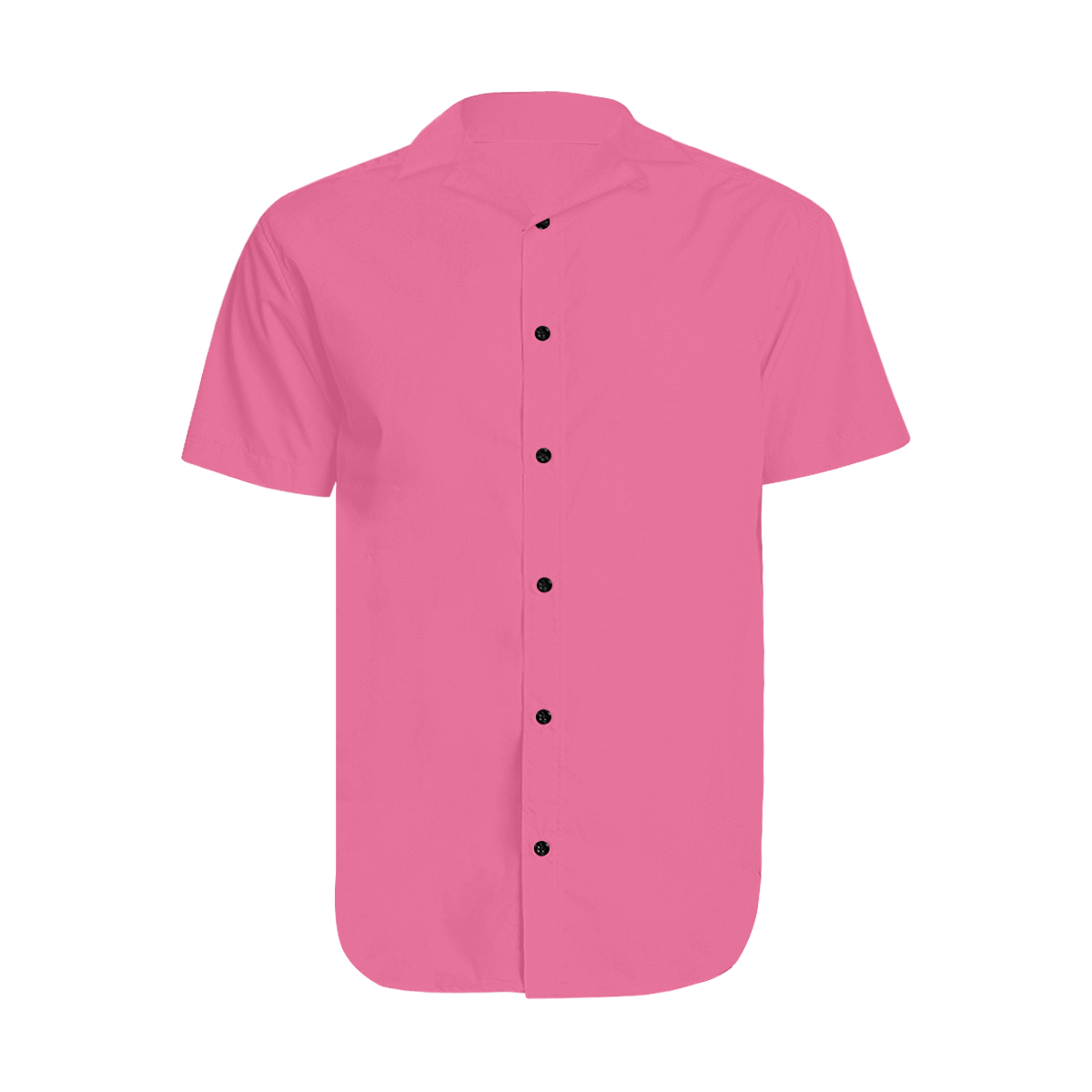 color French pink Men's Short Sleeve Shirt with Lapel Collar (Model T54)