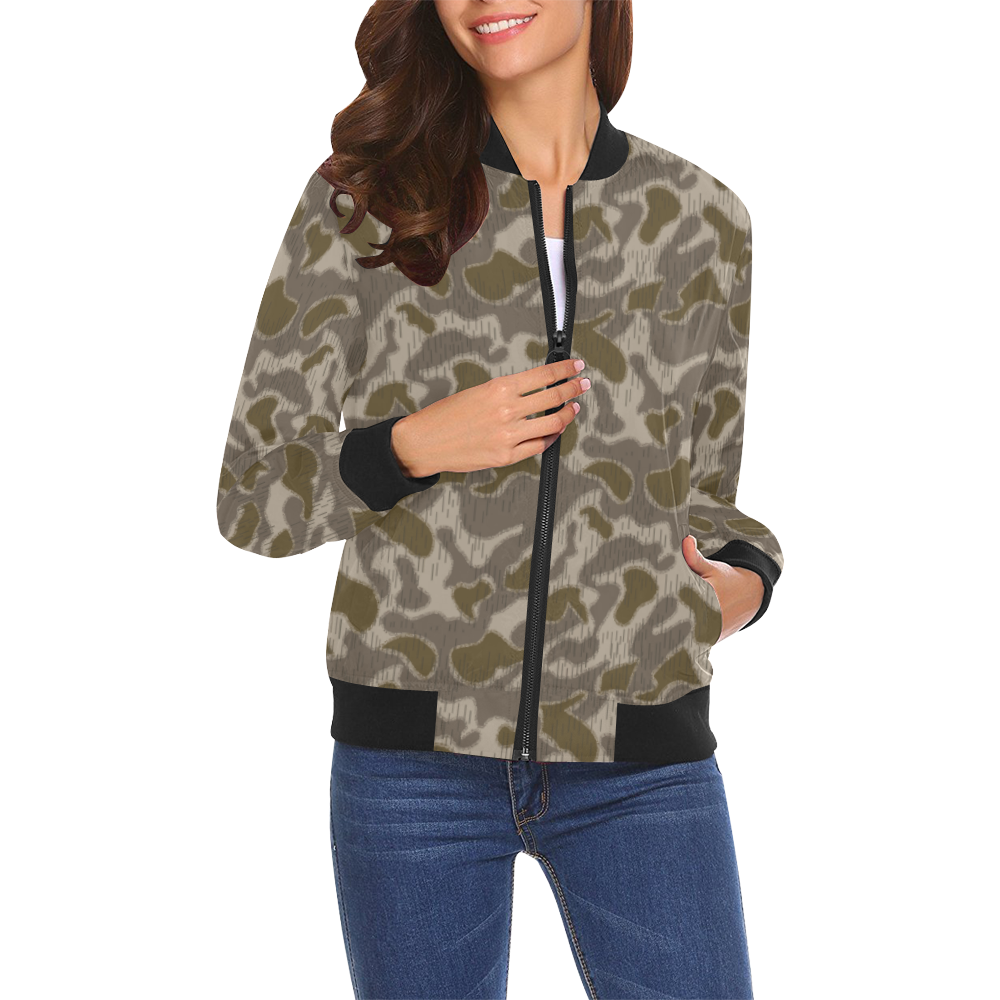 Austrian Sumpfmuster late steintarn camouflage All Over Print Bomber Jacket for Women (Model H19)