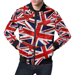 Union Jack British UK Flag All Over Print Bomber Jacket for Men/Large Size (Model H19)
