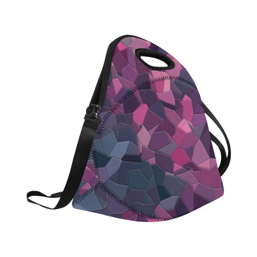 purple pink magenta mosaic #purple Neoprene Lunch Bag/Large (Model 1669)