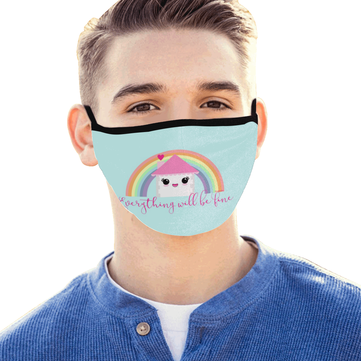 Rainbow Everything will be fine Mouth Mask