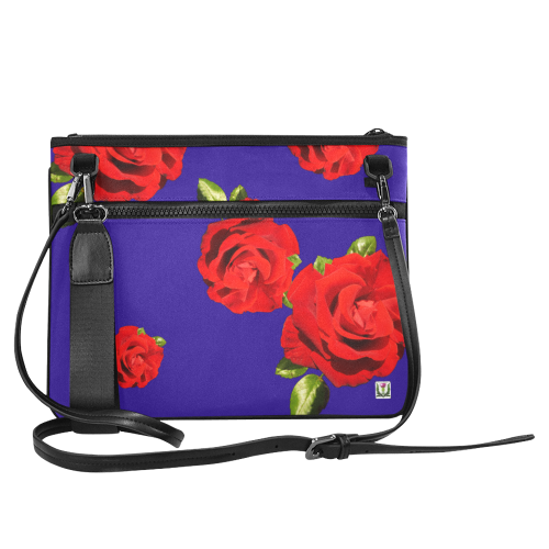 Fairlings Delight's Floral Luxury Collection- Red Rose Slim Clutch Bag 53086a13 Slim Clutch Bag (Model 1668)