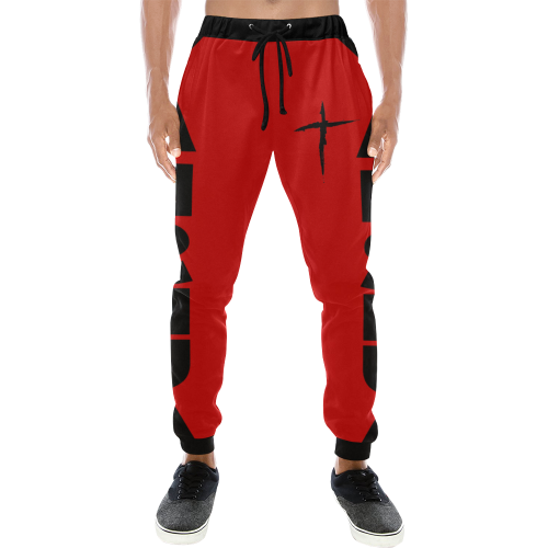 Yahshua Joggers (Red) Men's All Over Print Sweatpants (Model L11)