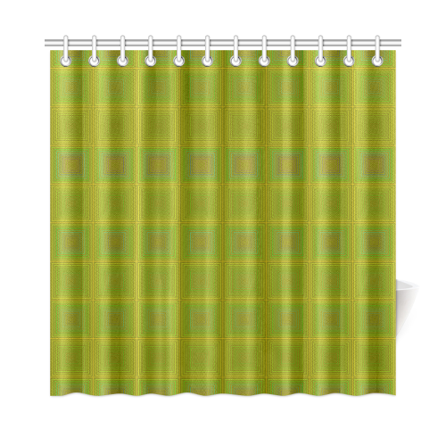 Olive green gold multicolored multiple squares Shower Curtain 72"x72"