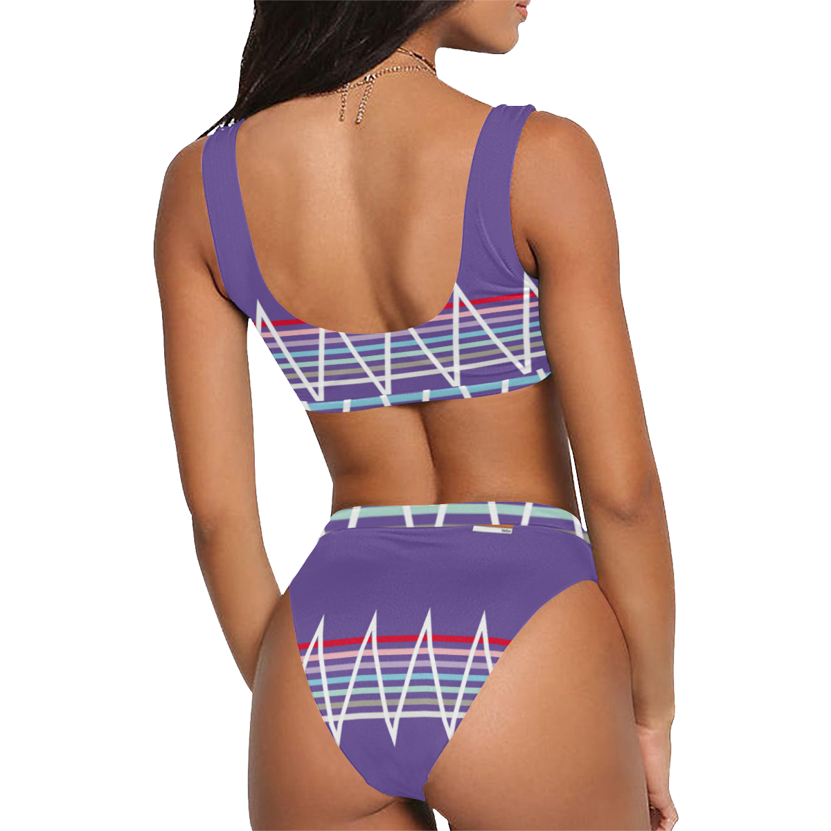 C19-63-1-3 Sport Top & High-Waisted Bikini Swimsuit (Model S07)