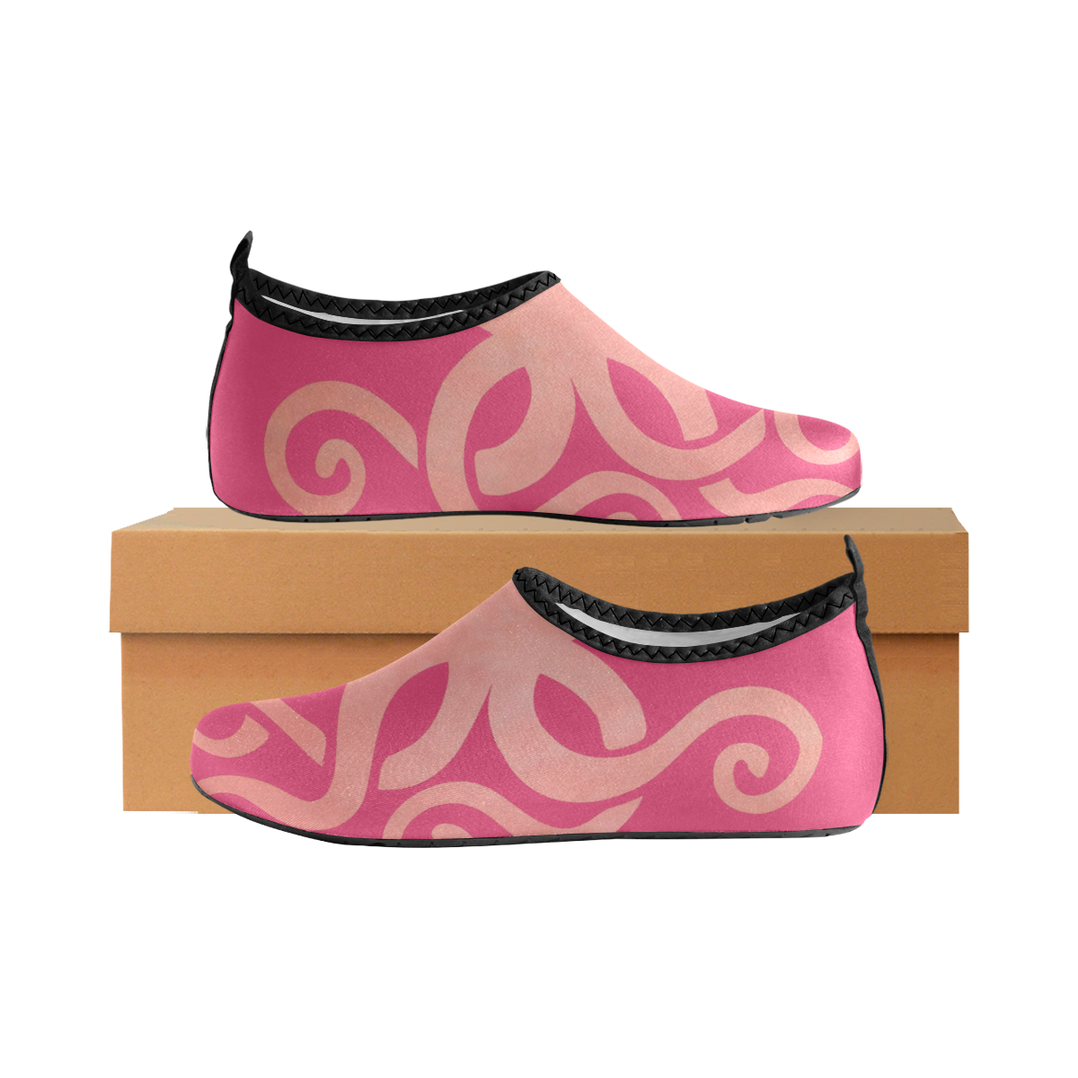 PiccoGrande pink octopus design Kids' Slip-On Water Shoes (Model 056)