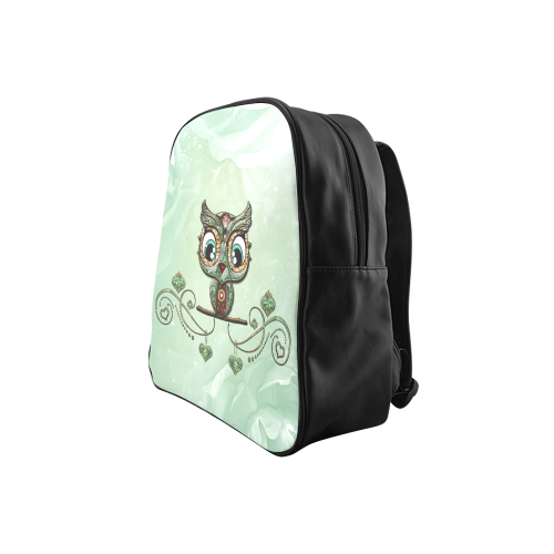 Cute little owl, diamonds School Backpack (Model 1601)(Small)