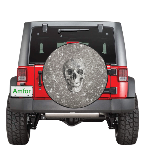 Modern sparkling Skull A by JamColors 34 Inch Spare Tire Cover