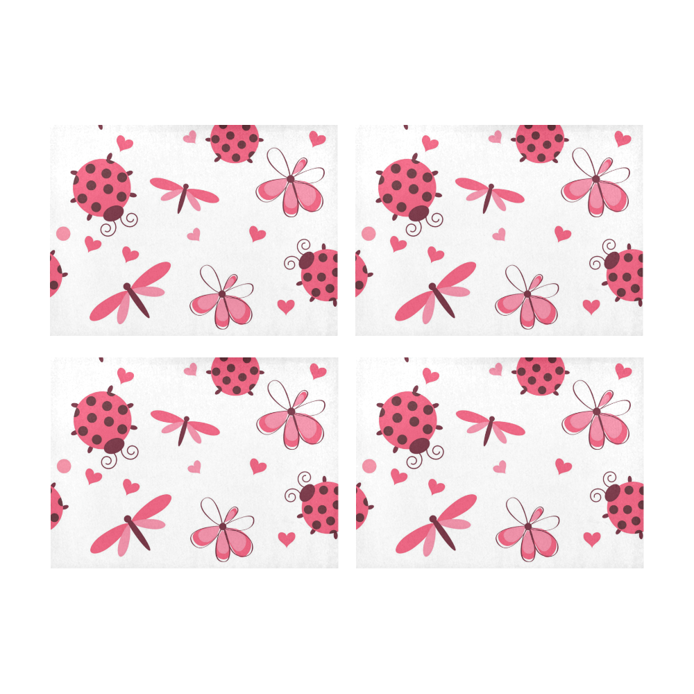 Lady bugs and Dragonflies Placemat 14’’ x 19’’ (Set of 4)