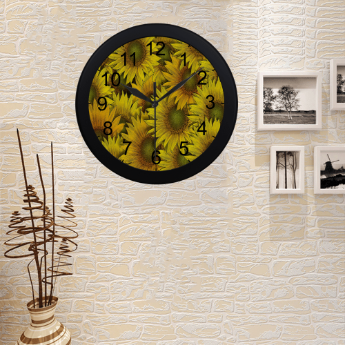 Surreal Sunflowers Circular Plastic Wall clock