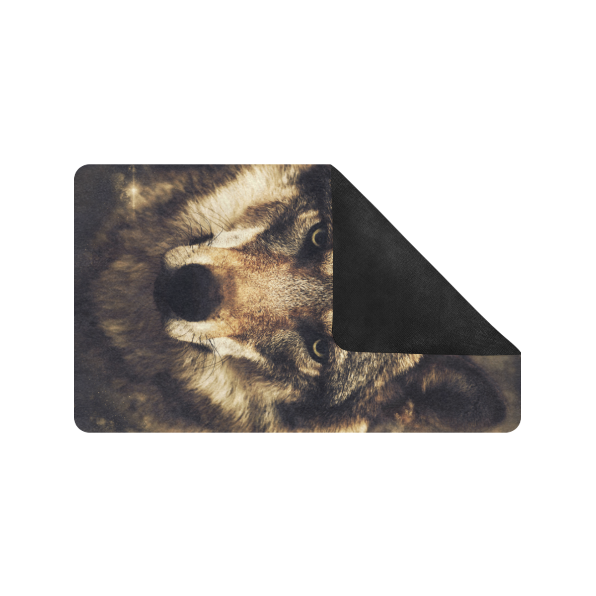 Wolf 2 Animal Nature Doormat 30"x18" (Black Base)